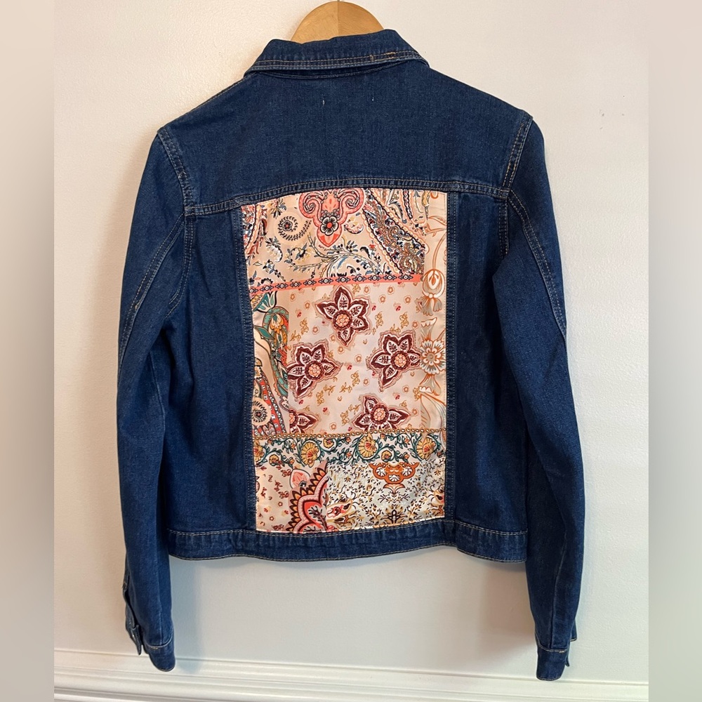 BRIT.NY DENIM JACKET with silk accent
